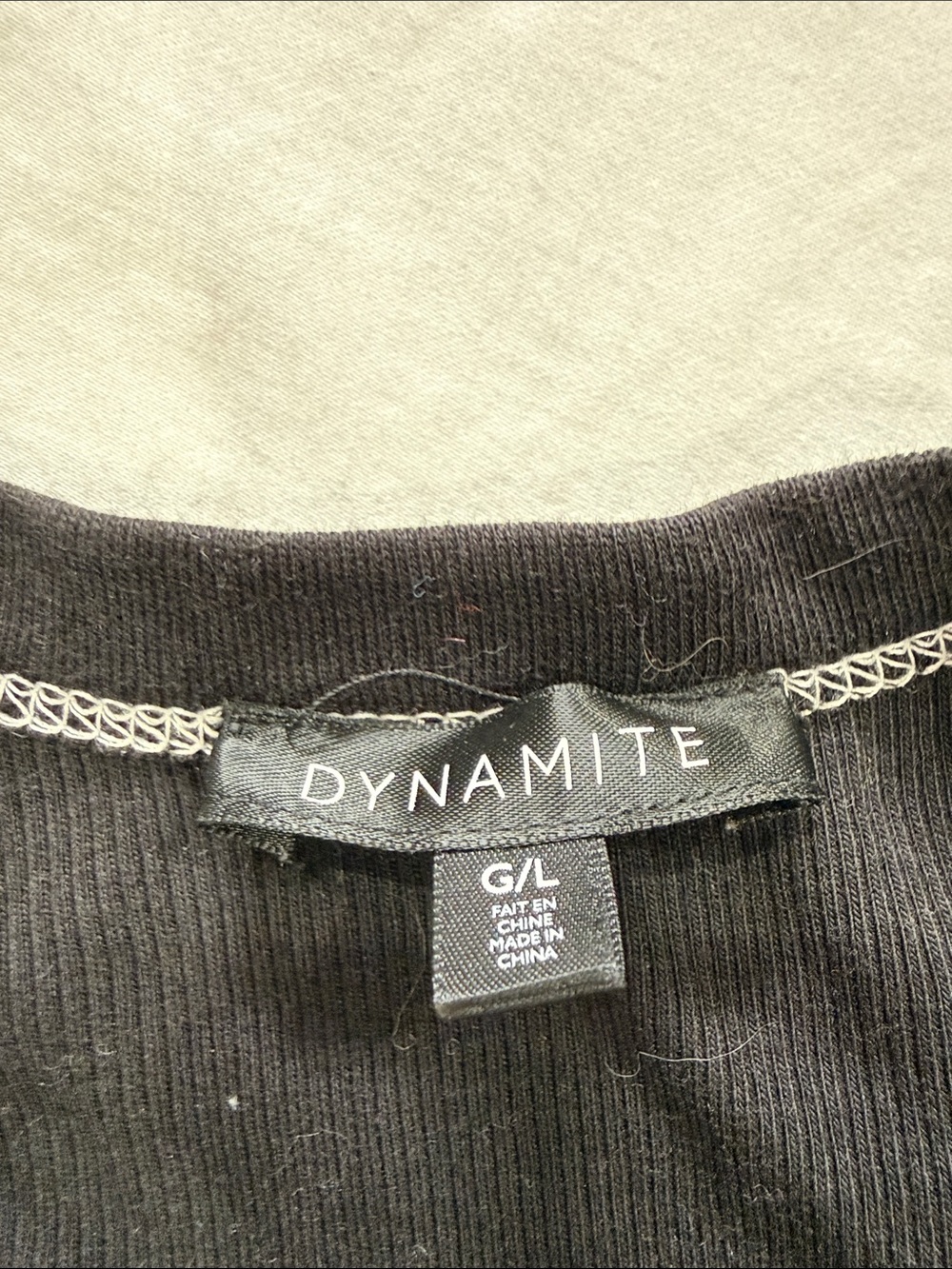 Dynamite Black Ribbed Tank with Contrast Stitching - Picture 2 of 2